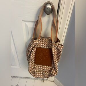 Tory Burch Nylon Buttermilk Basket Tote Bag